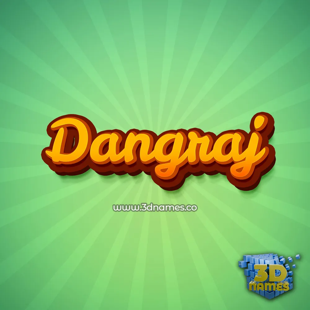 dangraj in Green Rays style - 3D name wallpaper