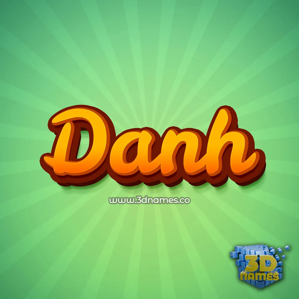 danh in Green Rays style - 3D name wallpaper