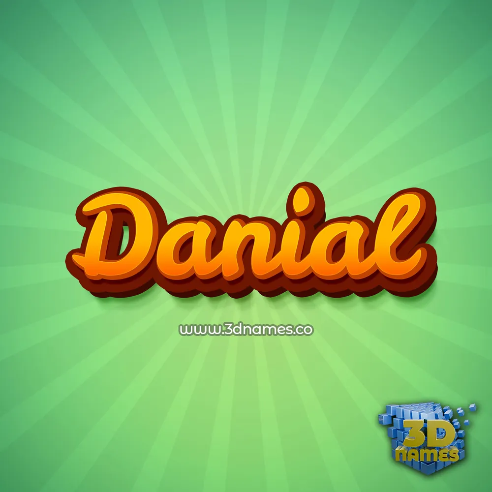 danial in Green Rays style - 3D name wallpaper
