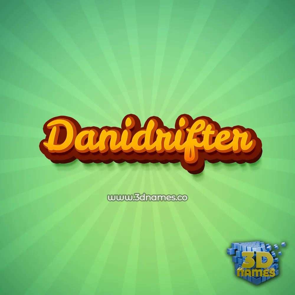 danidrifter in Green Rays style - 3D name wallpaper