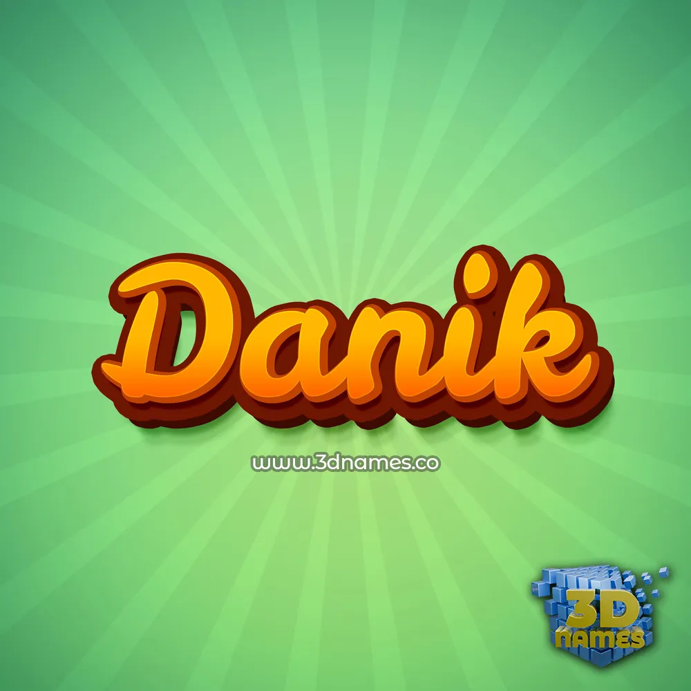 danik in Green Rays style - 3D name wallpaper
