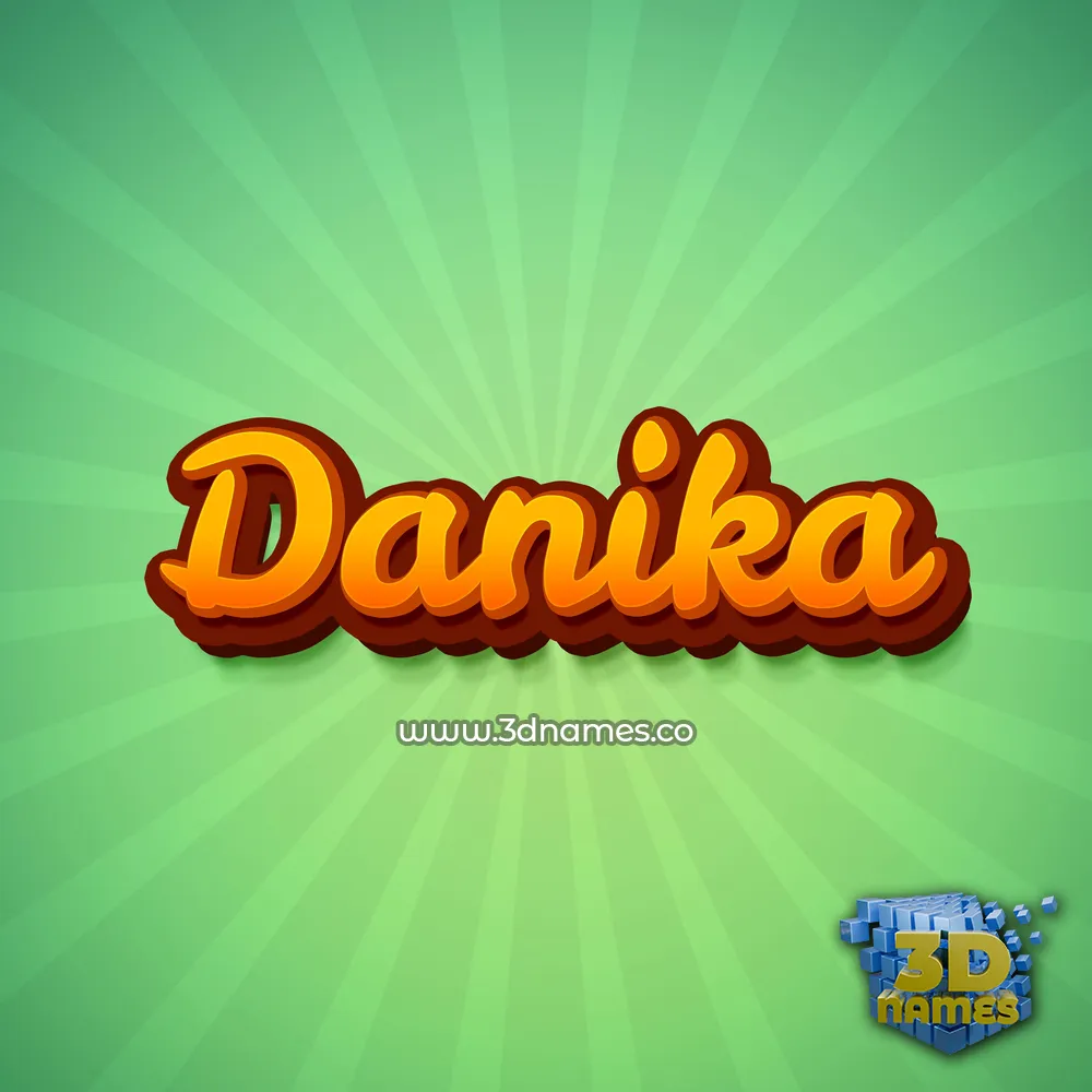 danika in Green Rays style - 3D name wallpaper