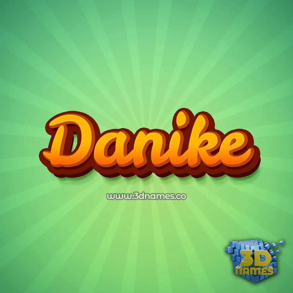 danike in Green Rays style - 3D name wallpaper