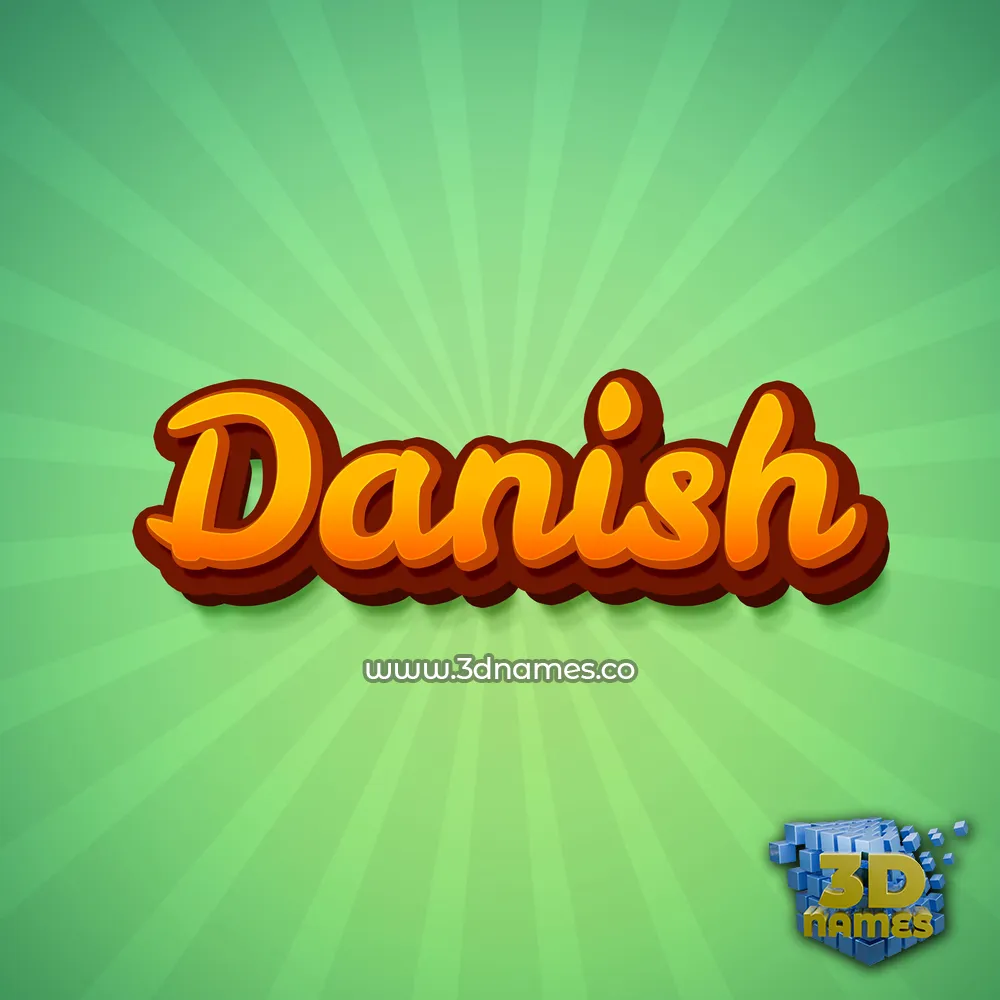 danish in Green Rays style - 3D name wallpaper