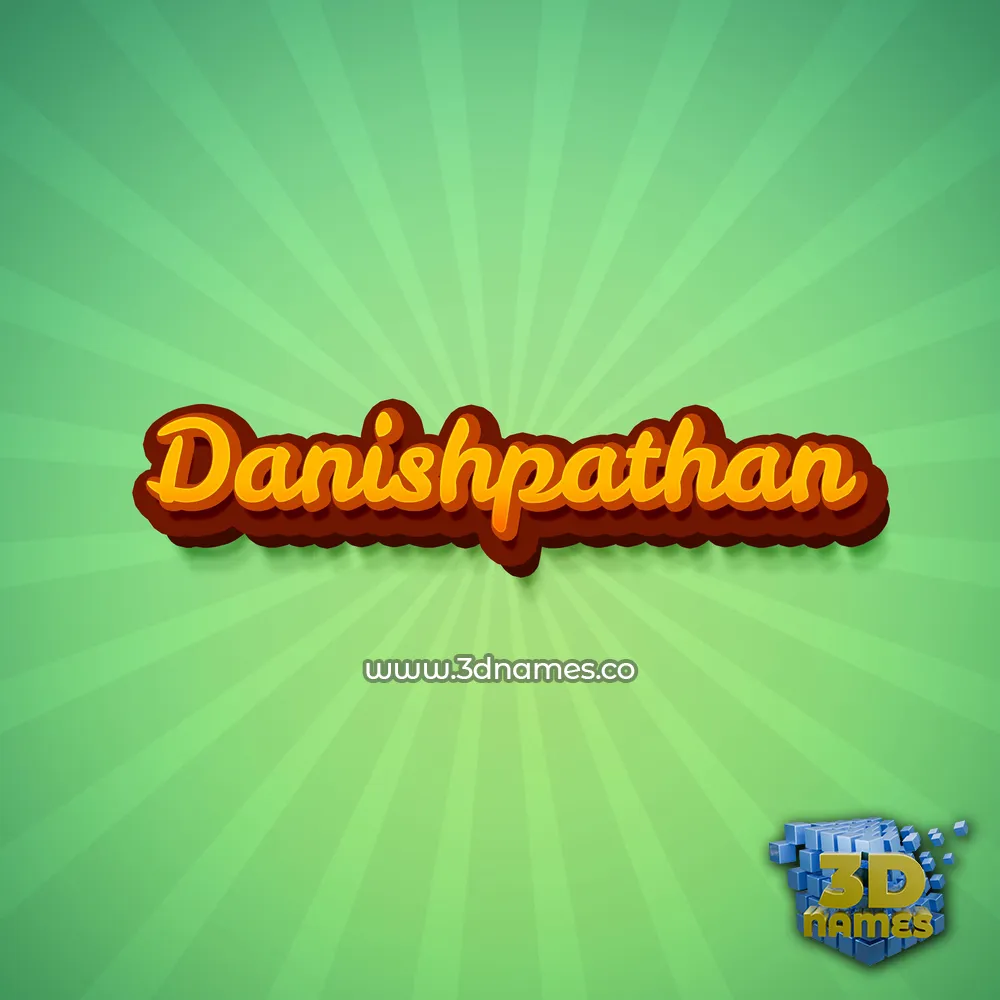 danishpathan in Green Rays style - 3D name wallpaper