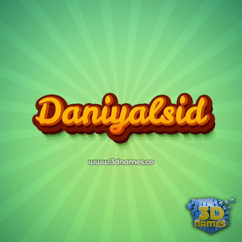 daniyalsid in Green Rays style - 3D name wallpaper