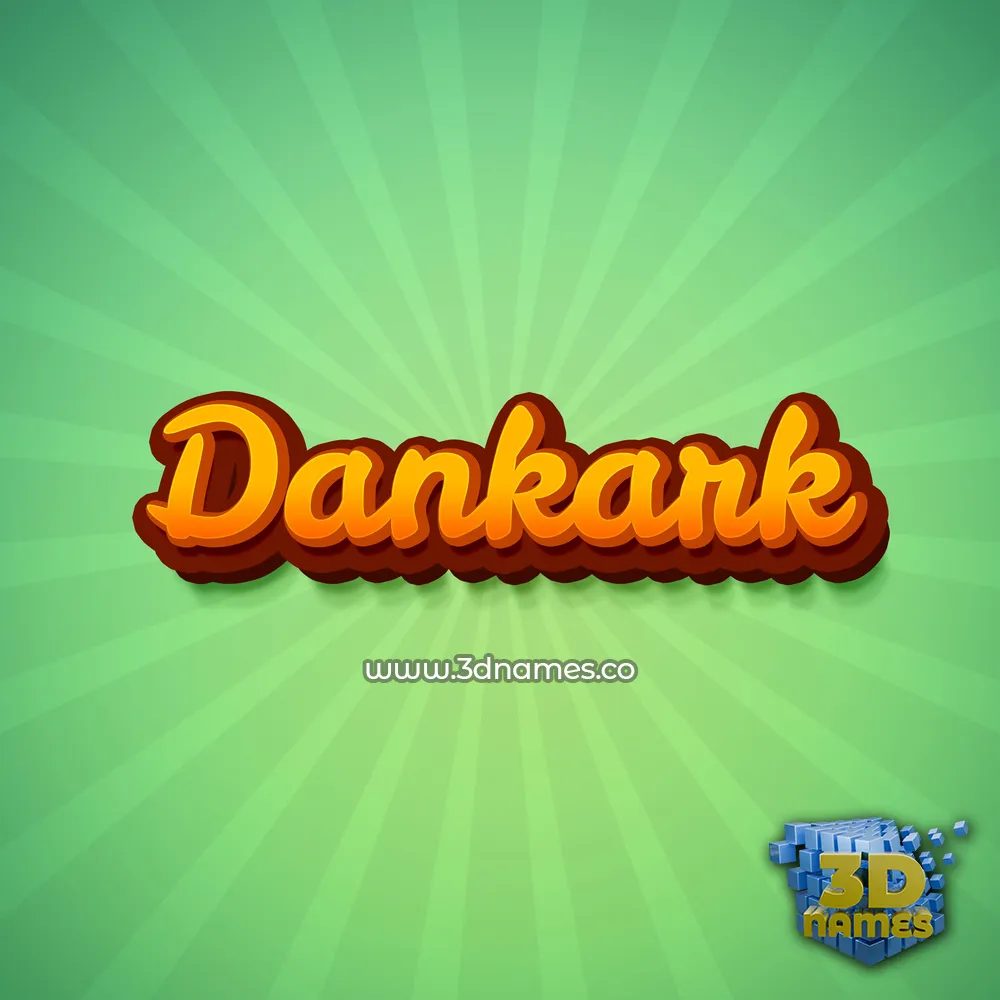 dankark in Green Rays style - 3D name wallpaper