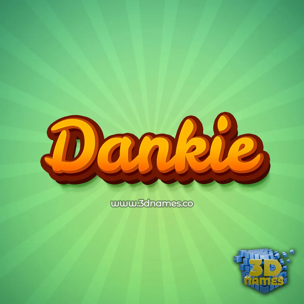 dankie in Green Rays style - 3D name wallpaper