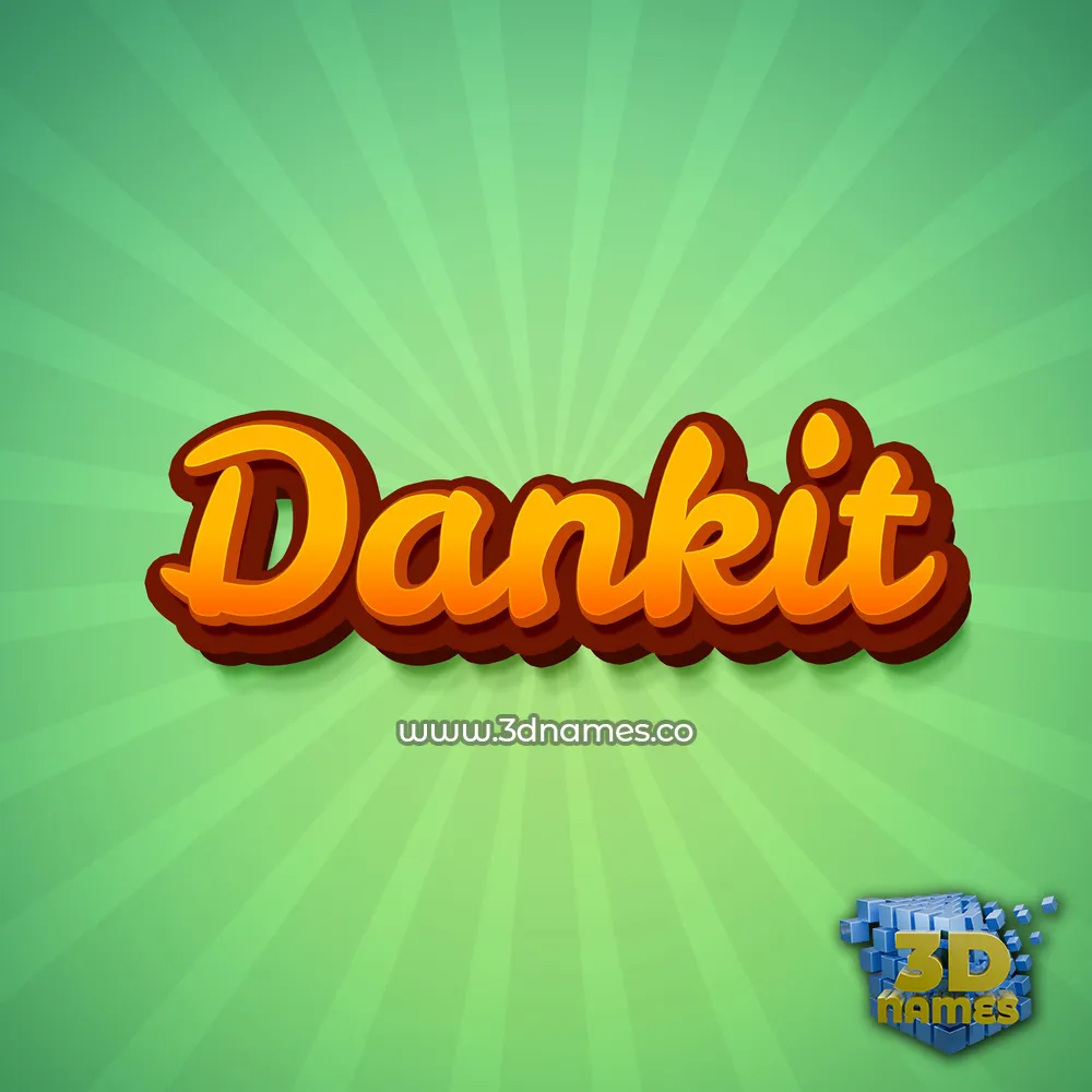 dankit in Green Rays style - 3D name wallpaper