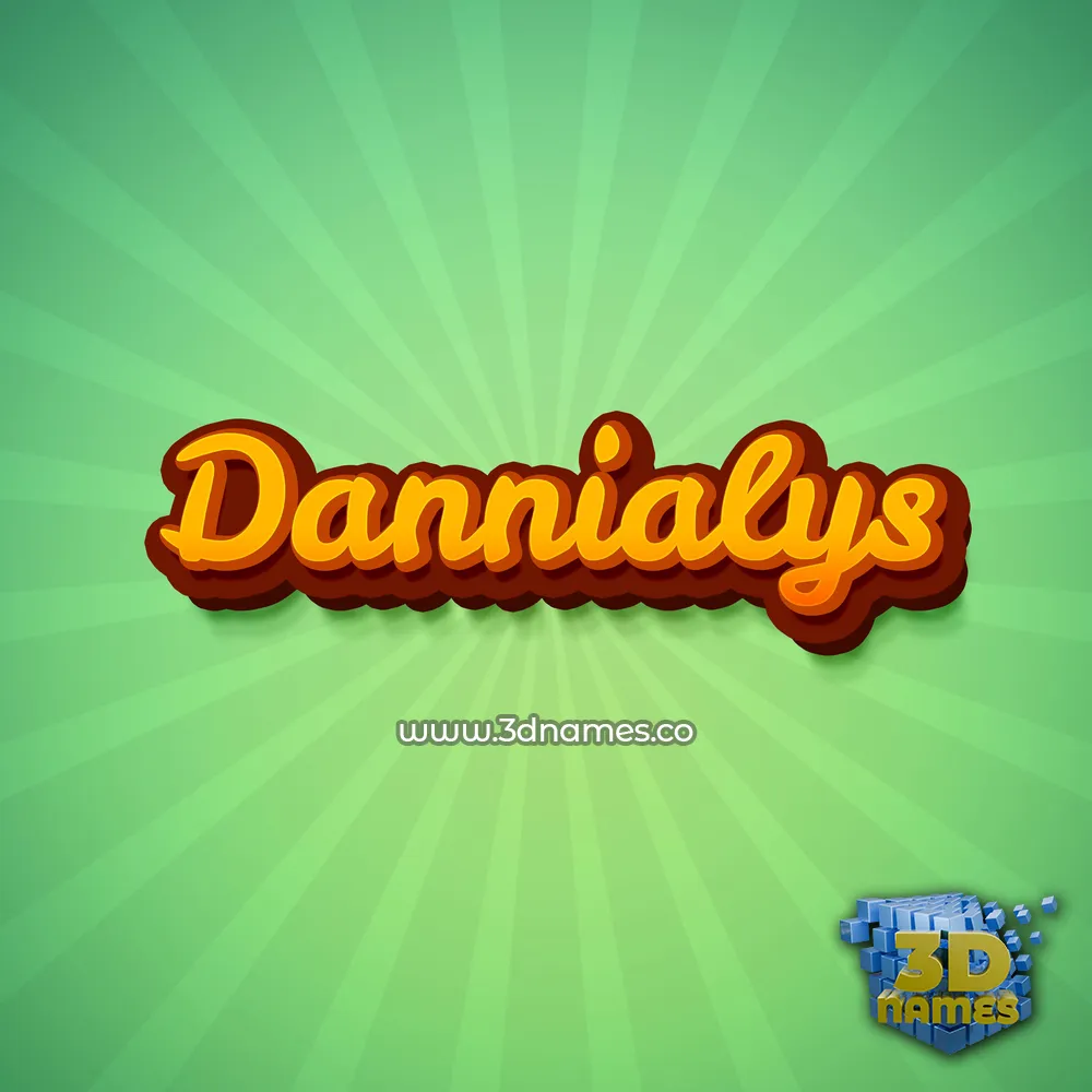 dannialys in Green Rays style - 3D name wallpaper