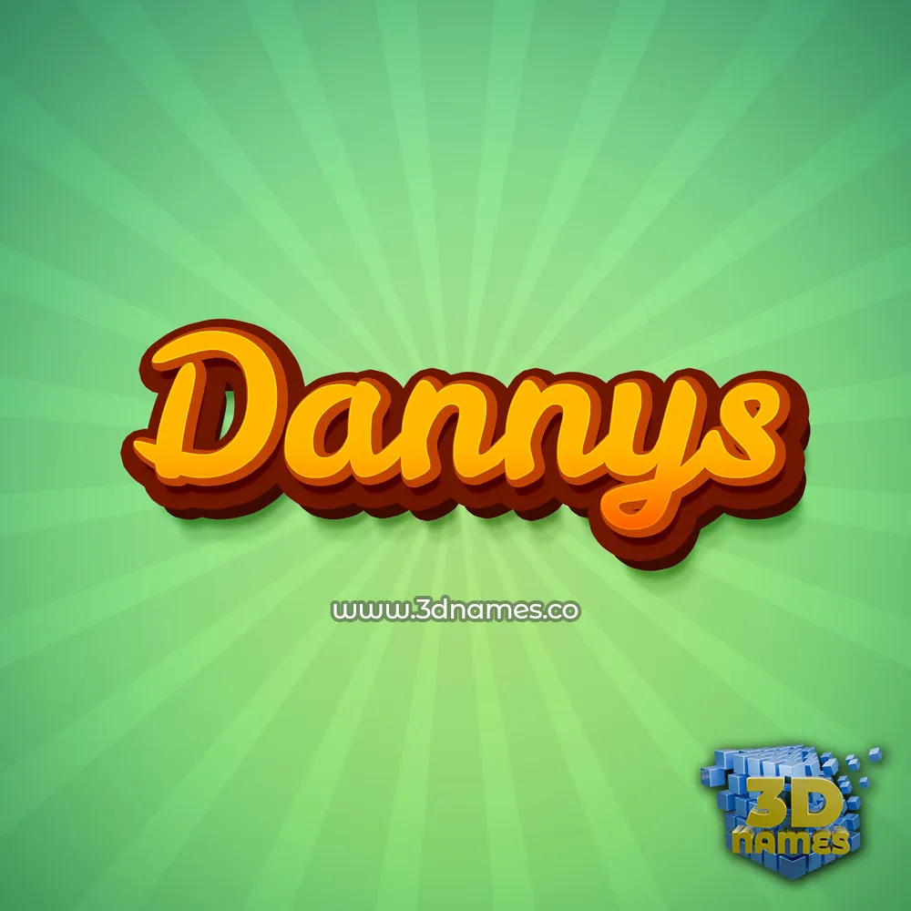 dannys in Green Rays style - 3D name wallpaper