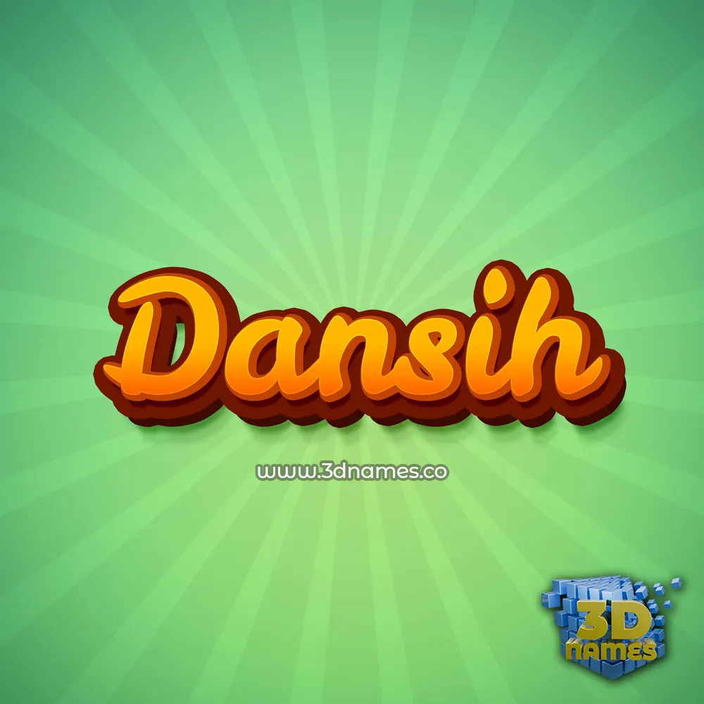 dansih in Green Rays style - 3D name wallpaper