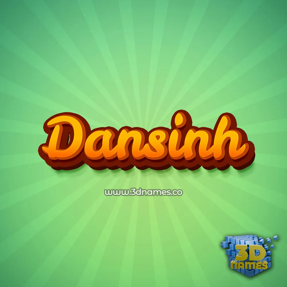 dansinh in Green Rays style - 3D name wallpaper