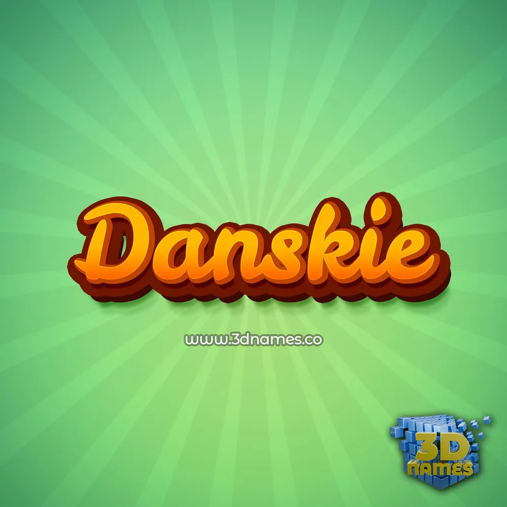 danskie in Green Rays style - 3D name wallpaper