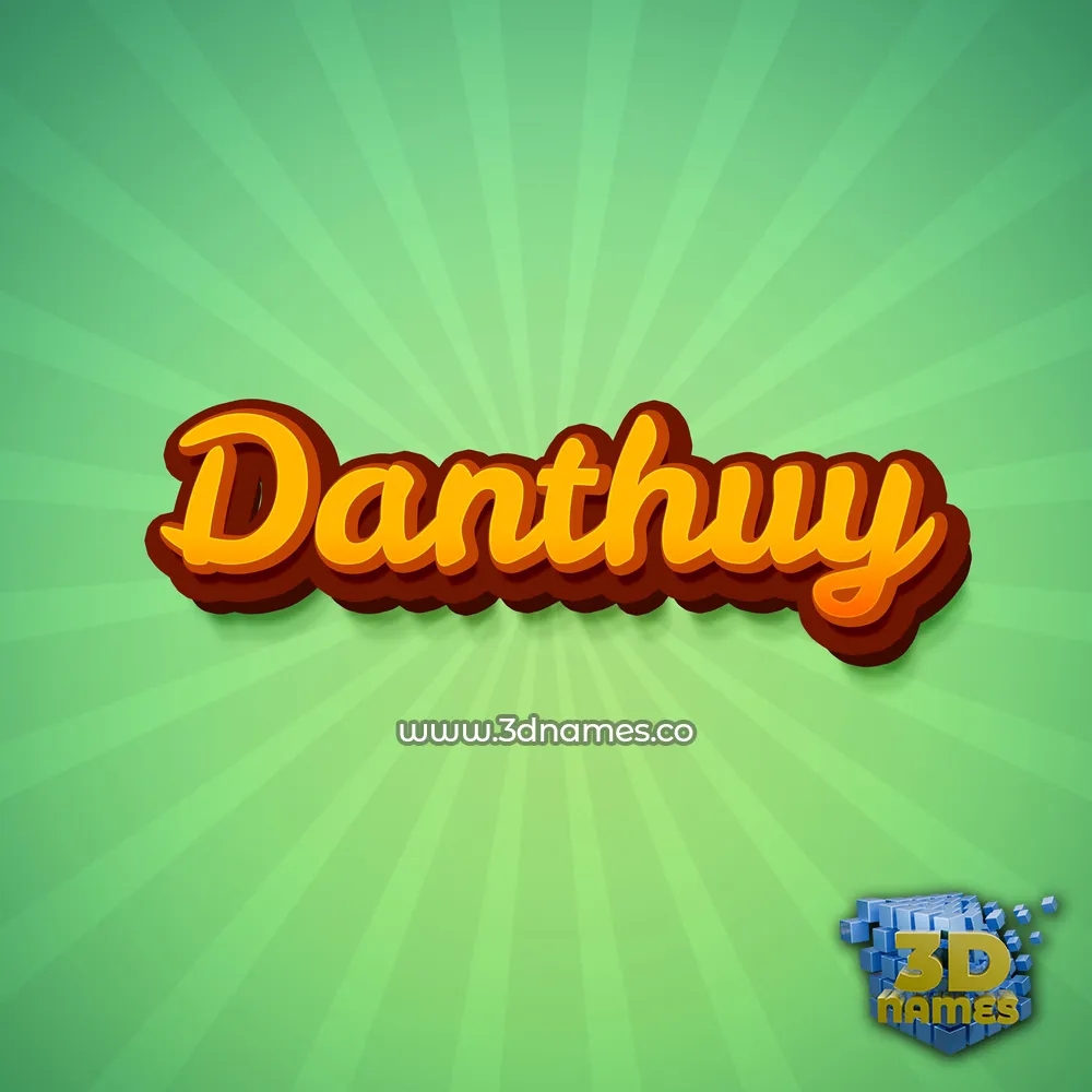danthuy in Green Rays style - 3D name wallpaper