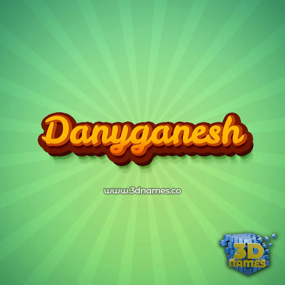 danyganesh in Green Rays style - 3D name wallpaper