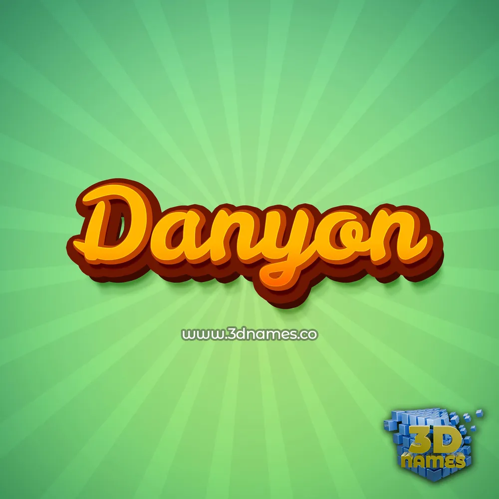 danyon in Green Rays style - 3D name wallpaper