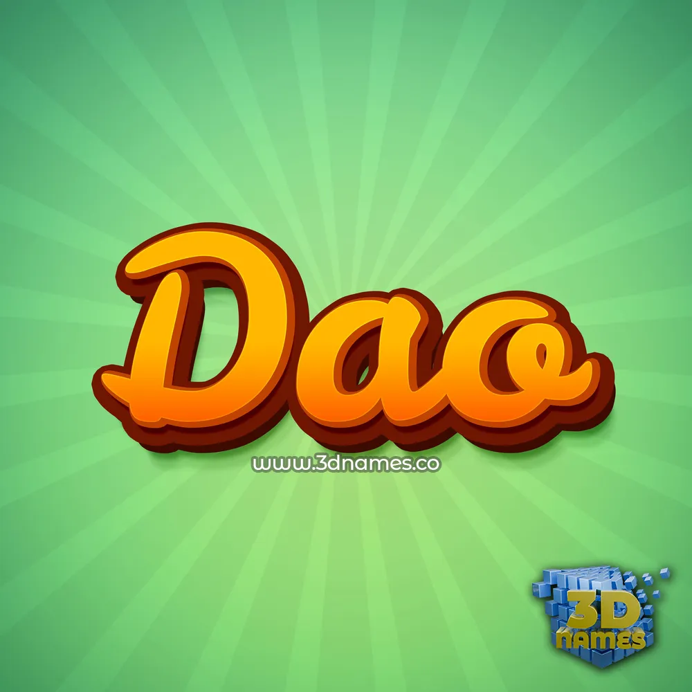 dao in Green Rays style - 3D name wallpaper