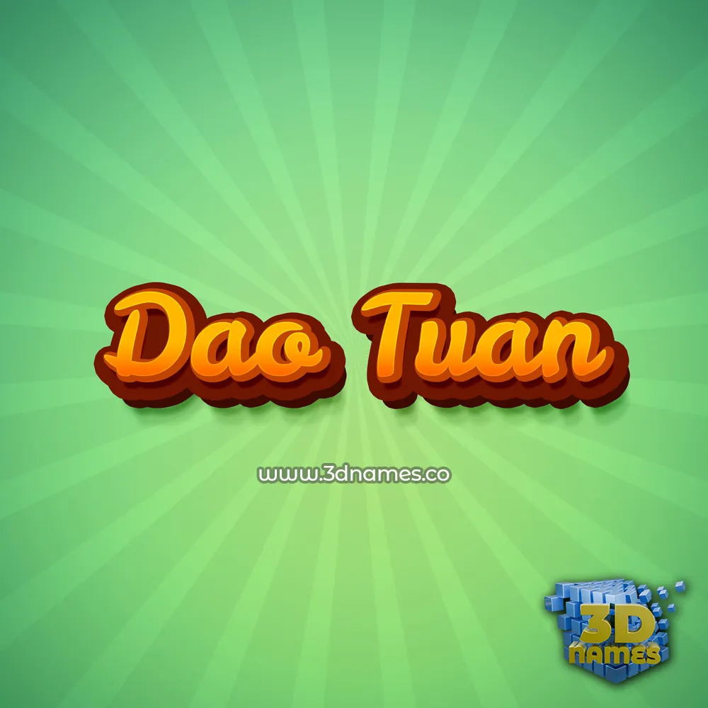 dao tuan in Green Rays style - 3D name wallpaper
