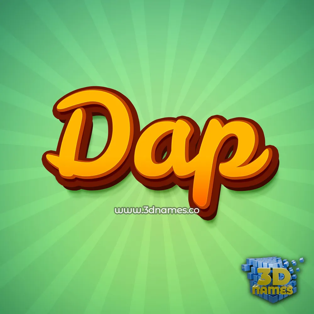 dap in Green Rays style - 3D name wallpaper