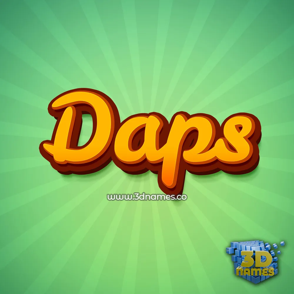 daps in Green Rays style - 3D name wallpaper