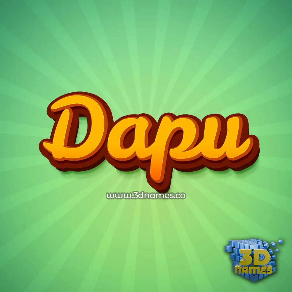 dapu in Green Rays style - 3D name wallpaper