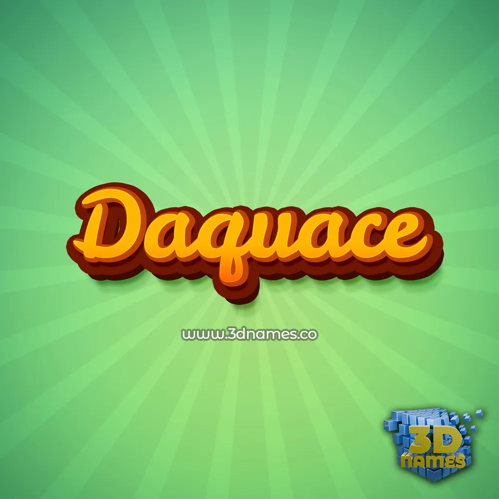 daquace in Green Rays style - 3D name wallpaper