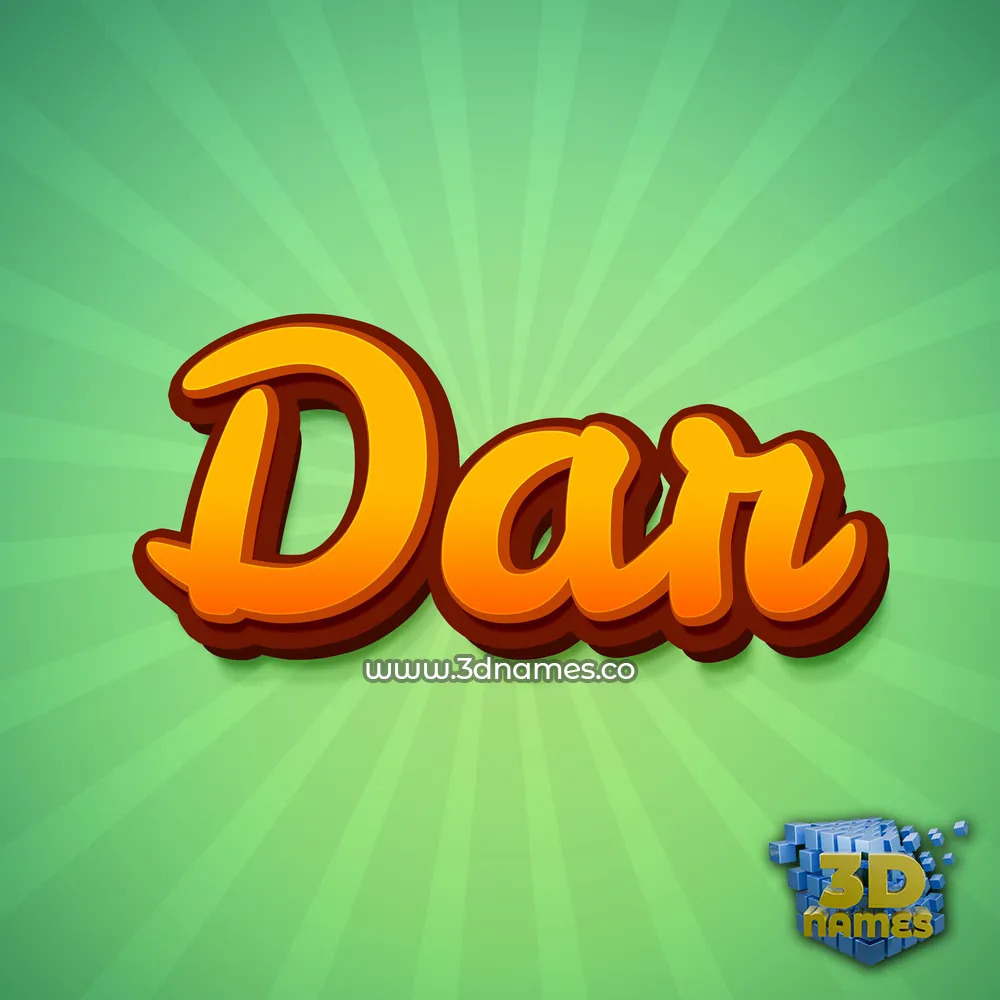 dar in Green Rays style - 3D name wallpaper