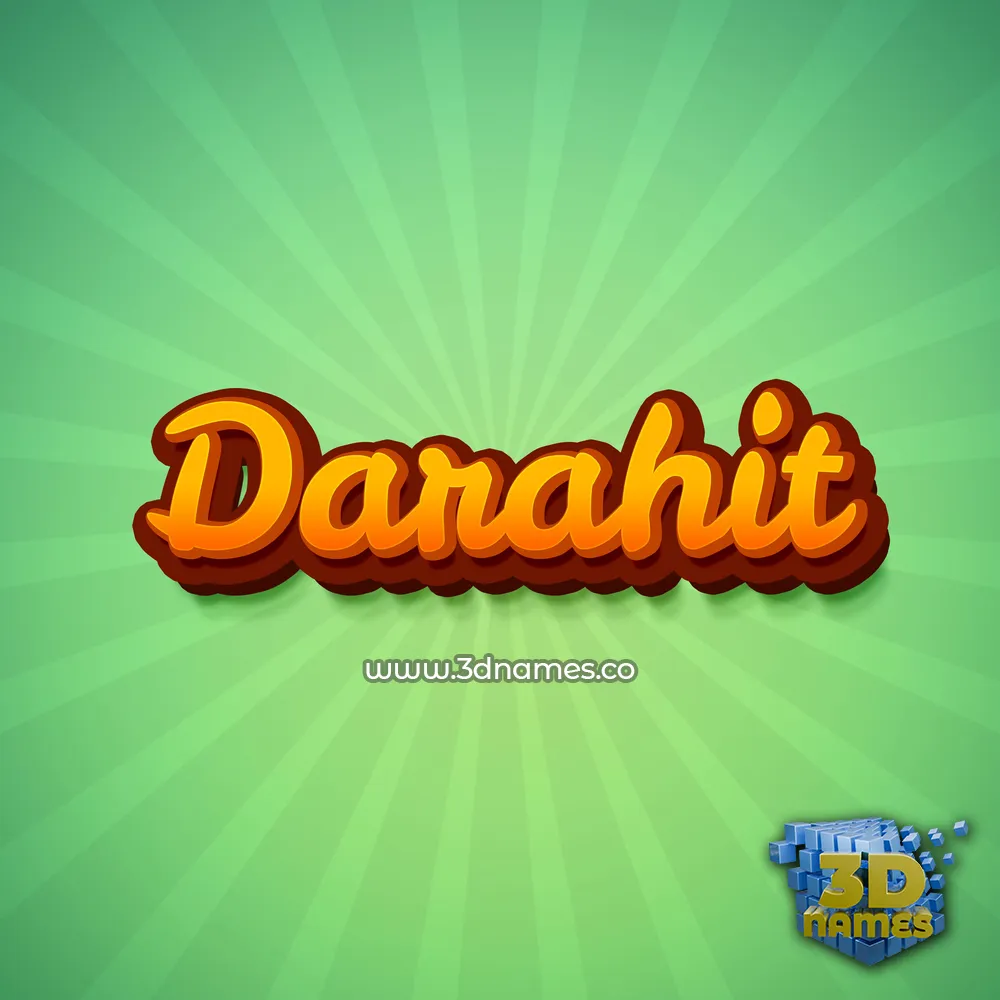 darahit in Green Rays style - 3D name wallpaper