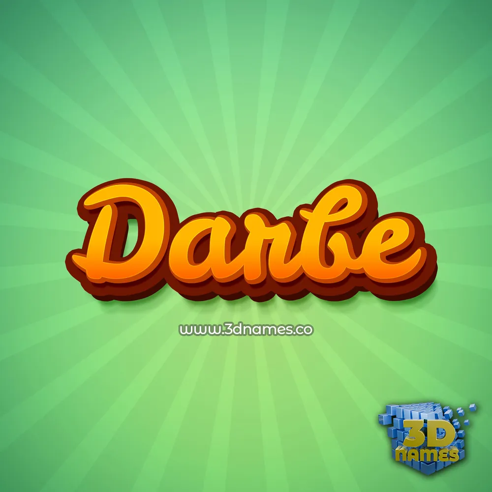 darbe in Green Rays style - 3D name wallpaper