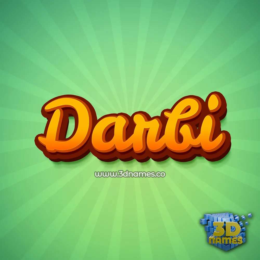 darbi in Green Rays style - 3D name wallpaper
