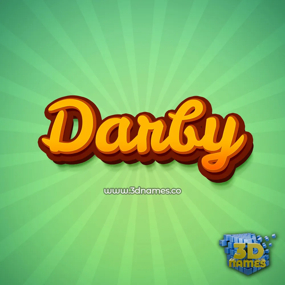 darby in Green Rays style - 3D name wallpaper
