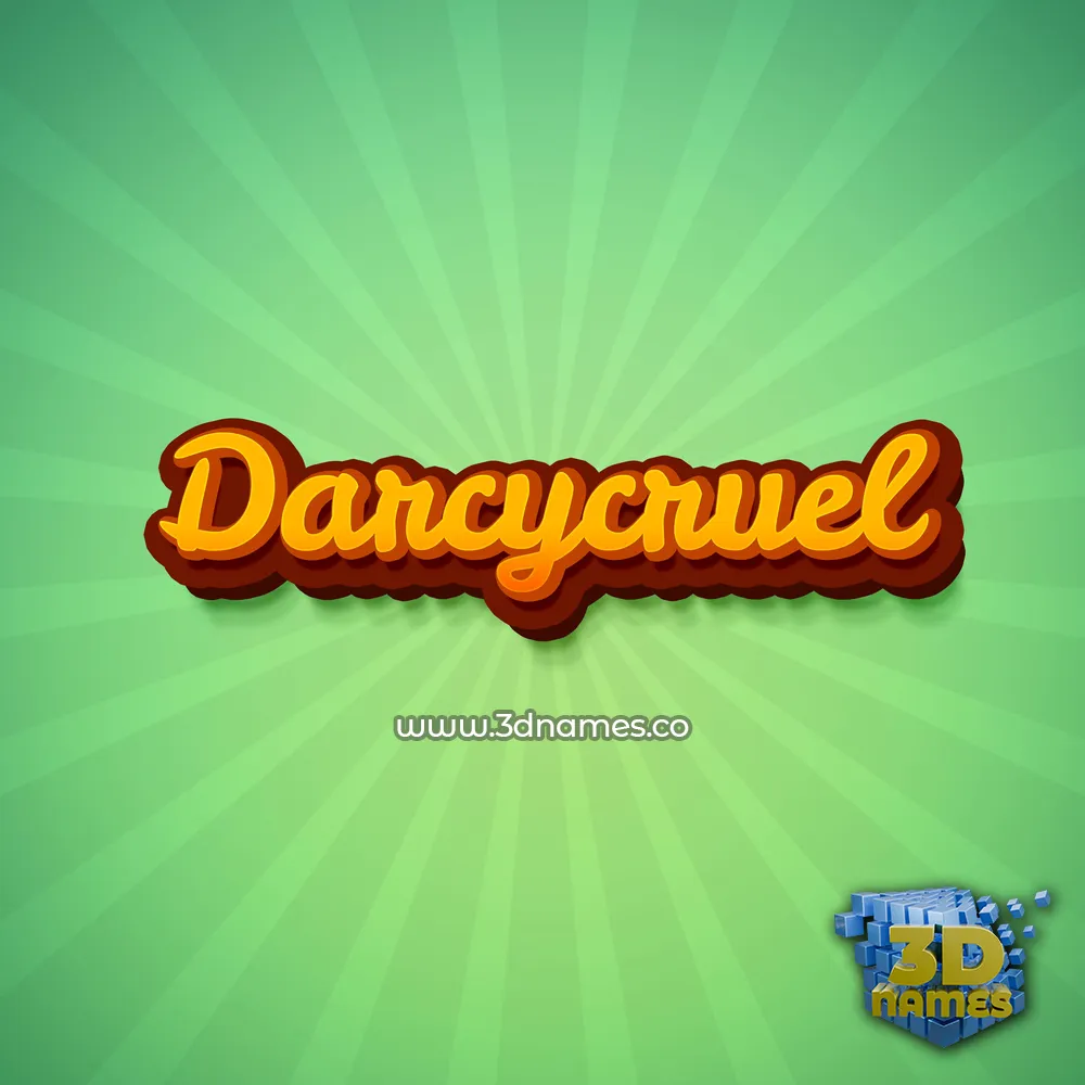 darcycruel in Green Rays style - 3D name wallpaper