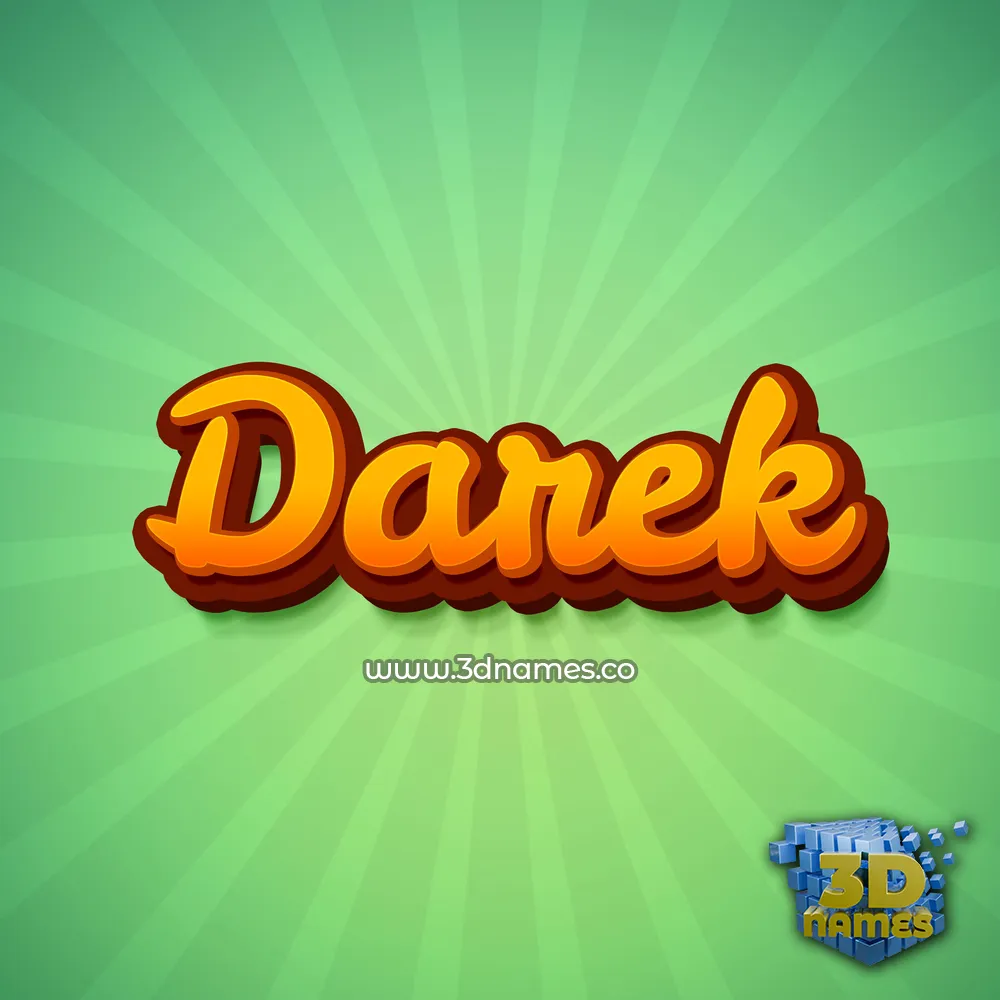darek in Green Rays style - 3D name wallpaper