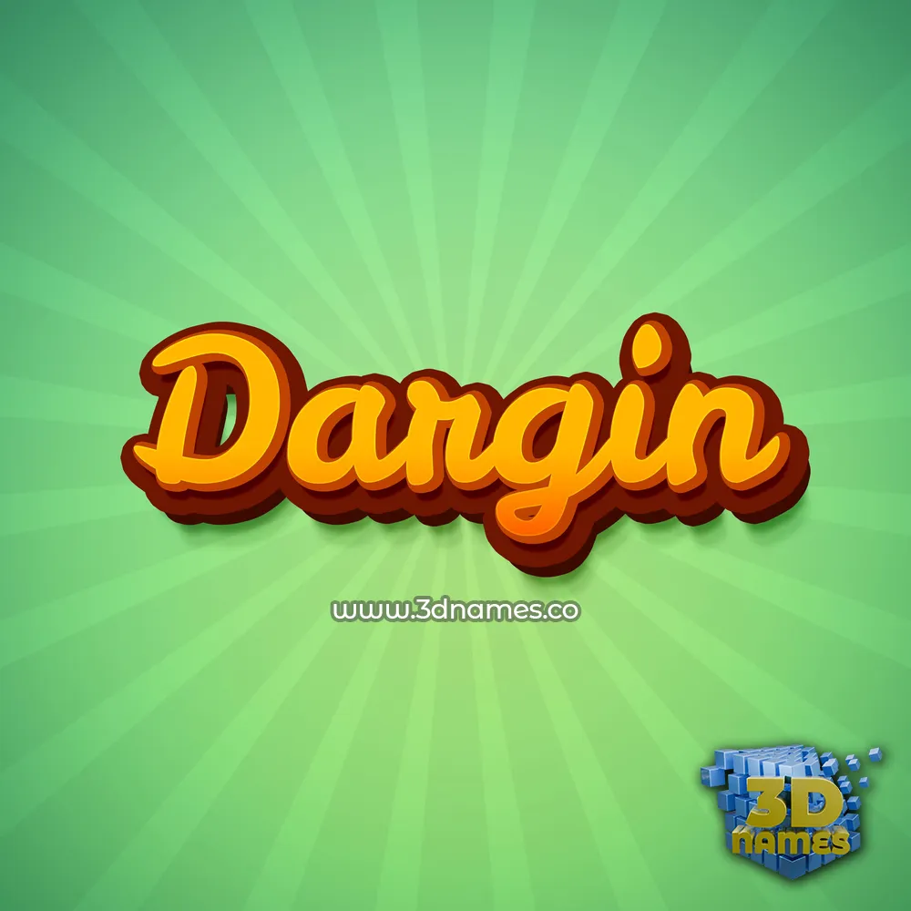 dargin in Green Rays style - 3D name wallpaper