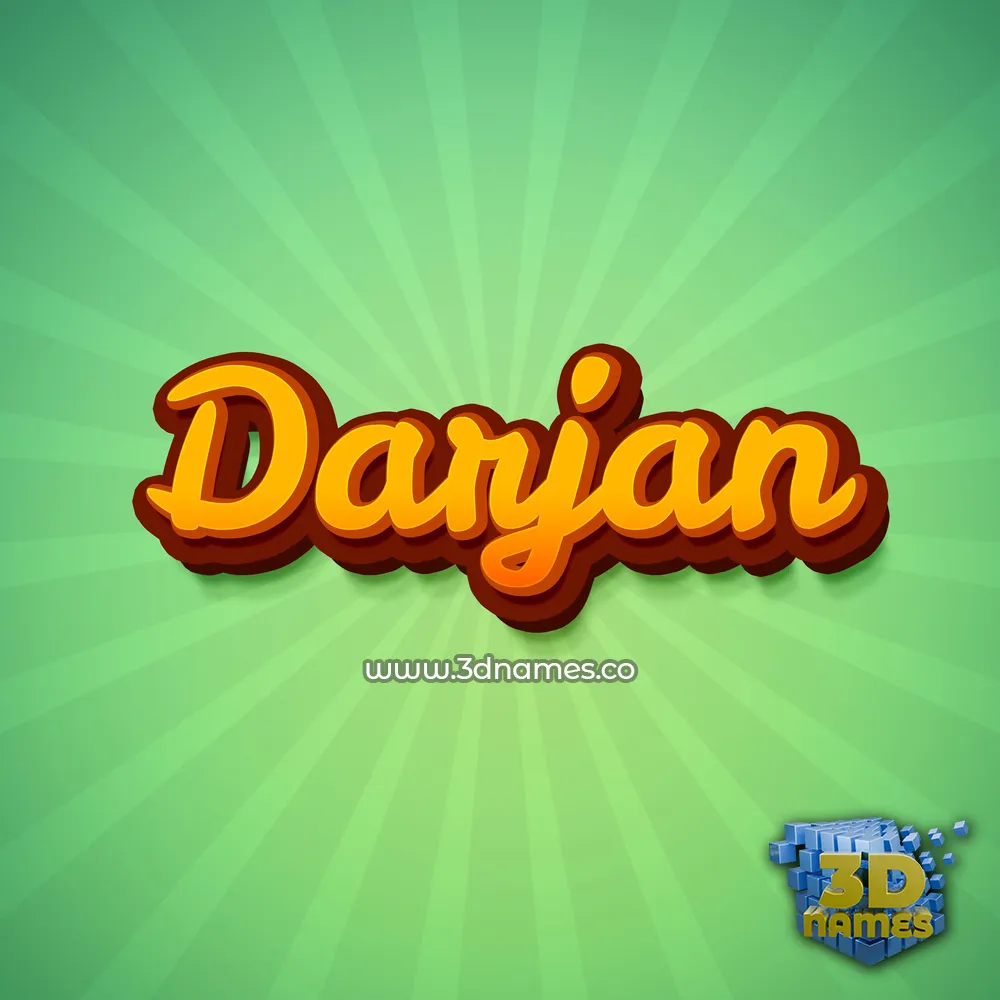 darjan in Green Rays style - 3D name wallpaper