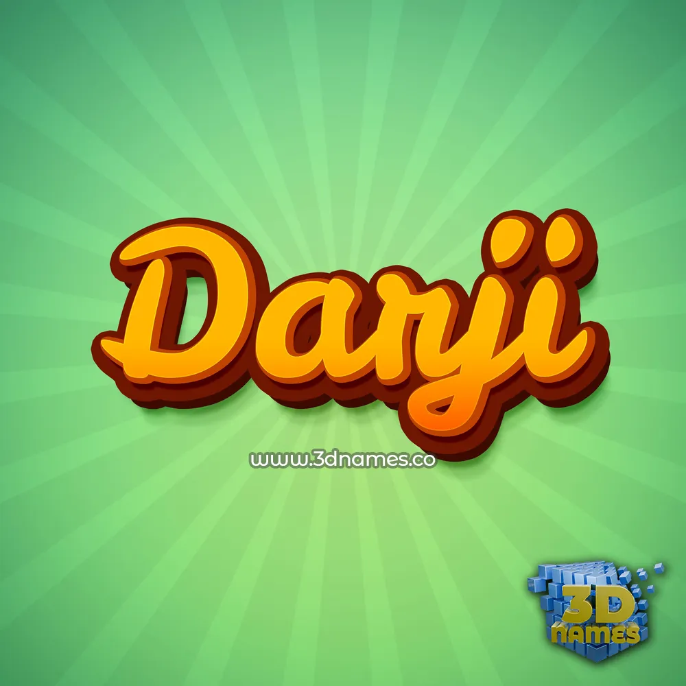 darji in Green Rays style - 3D name wallpaper