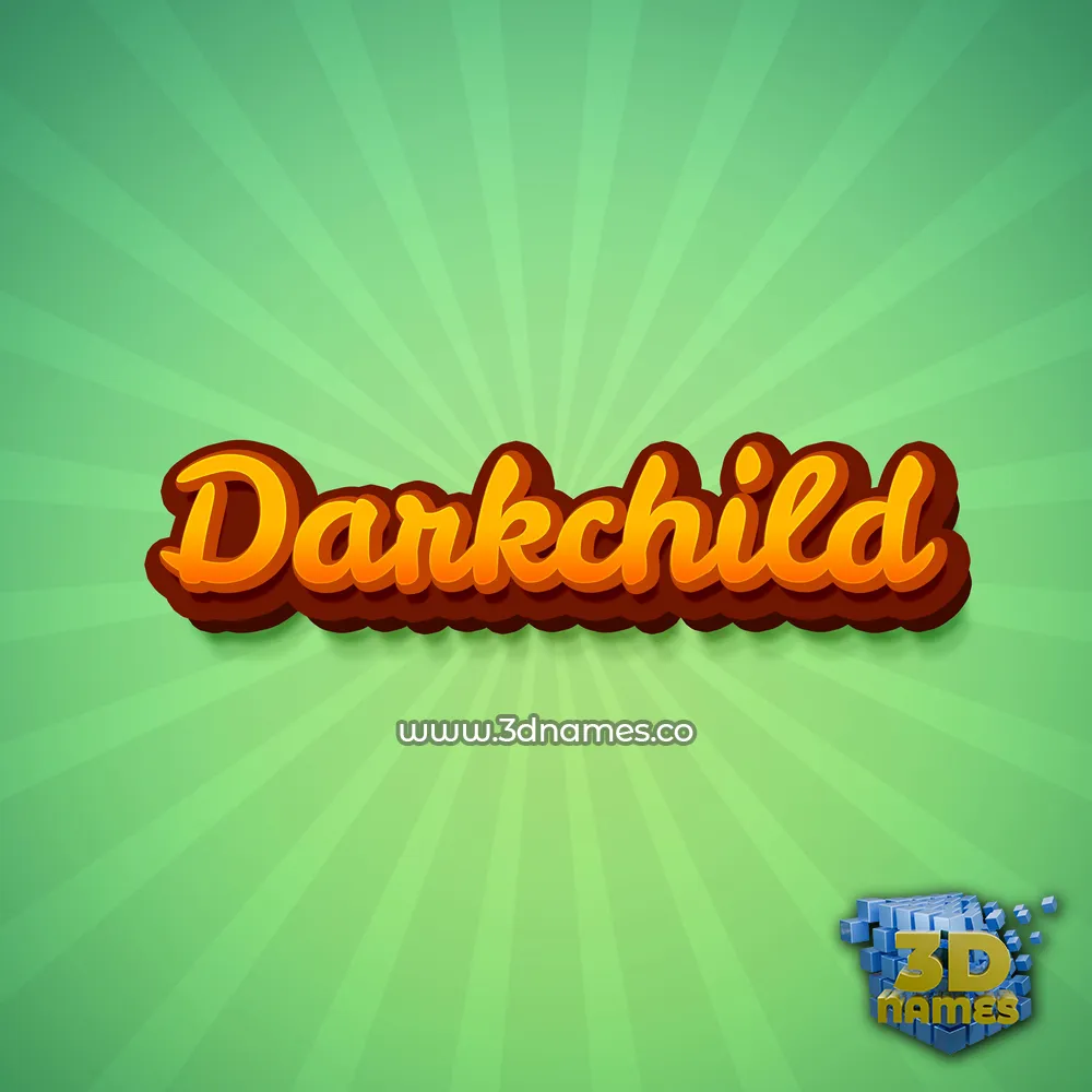 darkchild in Green Rays style - 3D name wallpaper