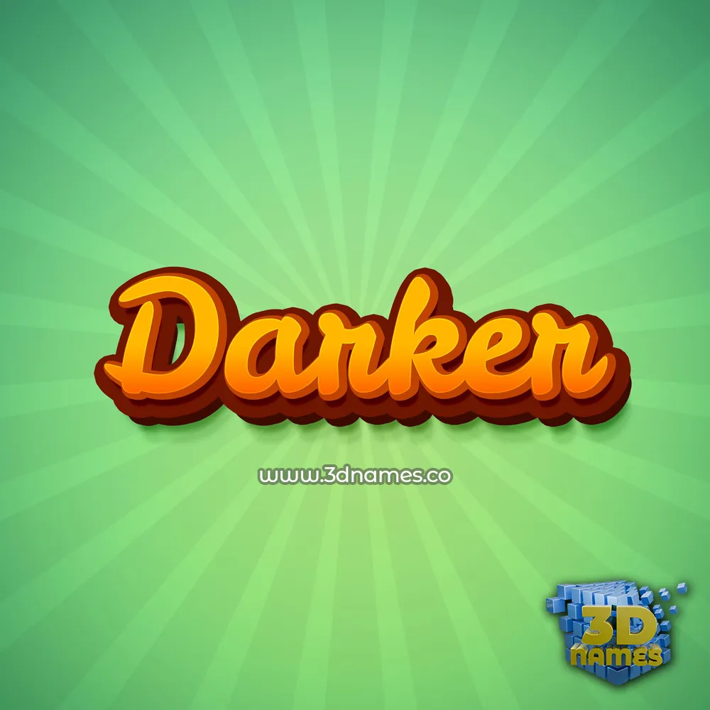 darker in Green Rays style - 3D name wallpaper