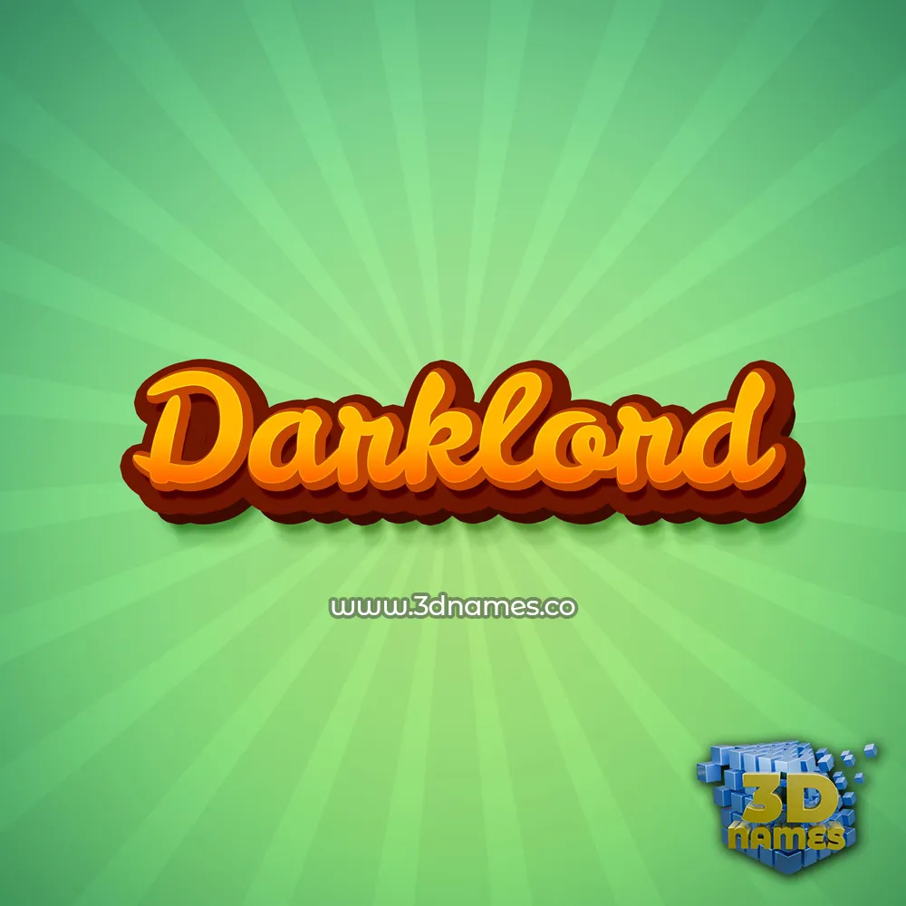 darklord in Green Rays style - 3D name wallpaper