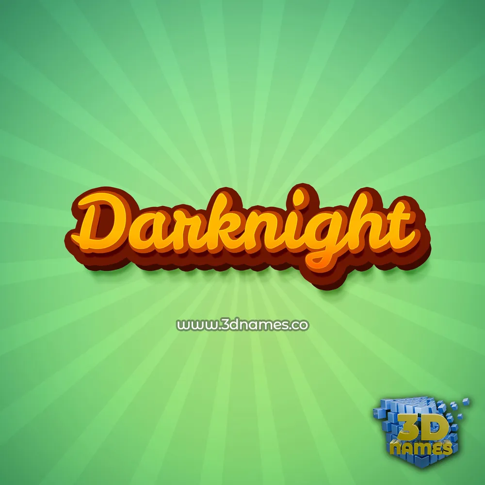 darknight in Green Rays style - 3D name wallpaper