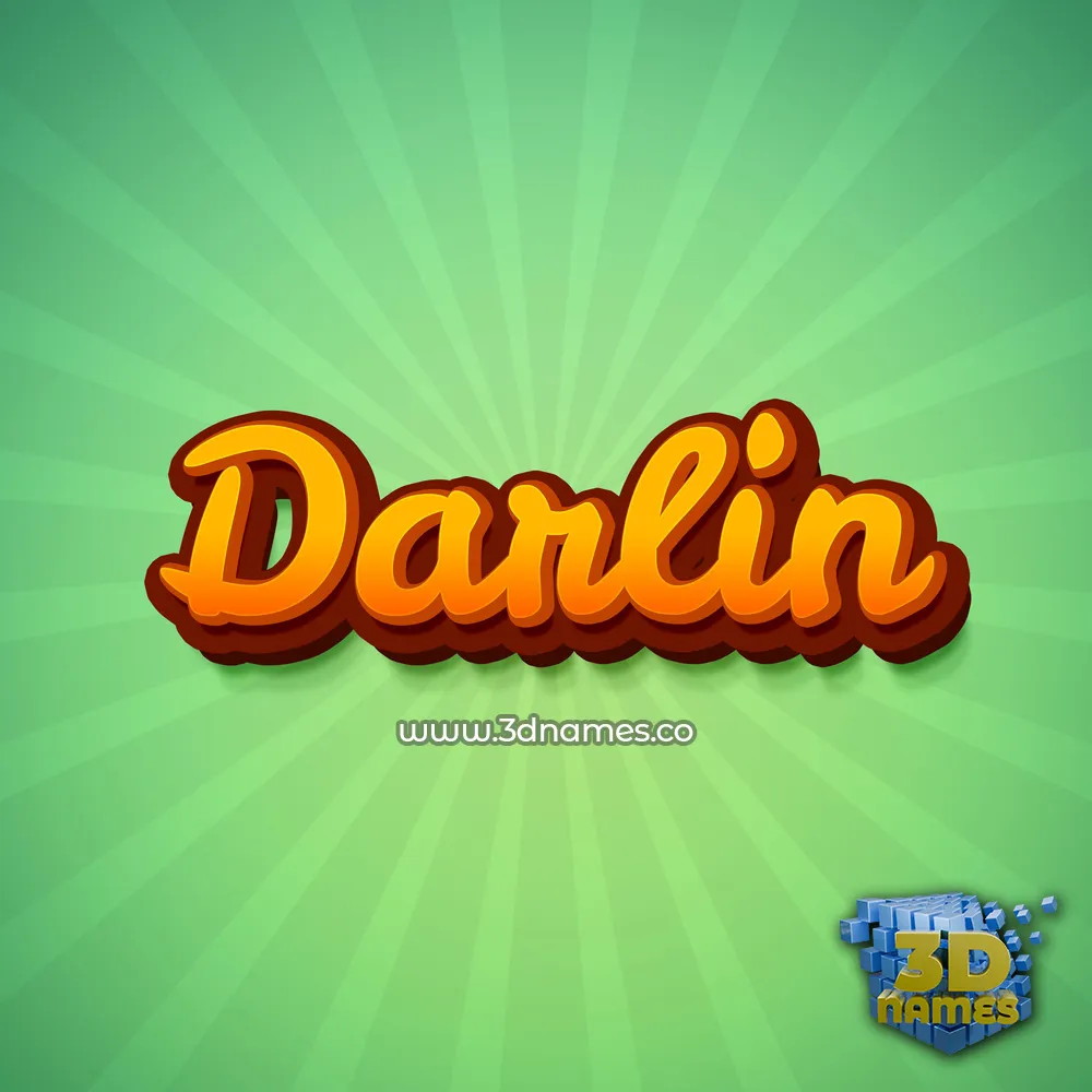 darlin in Green Rays style - 3D name wallpaper