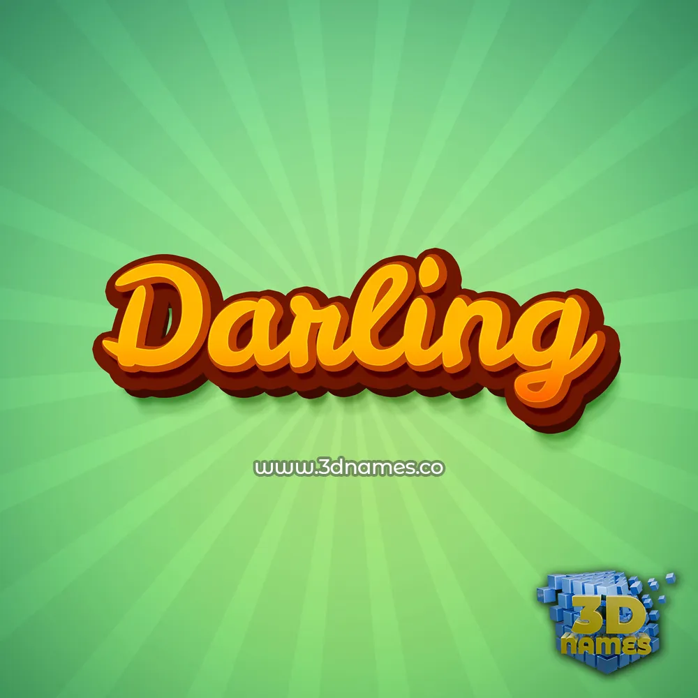 darling in Green Rays style - 3D name wallpaper