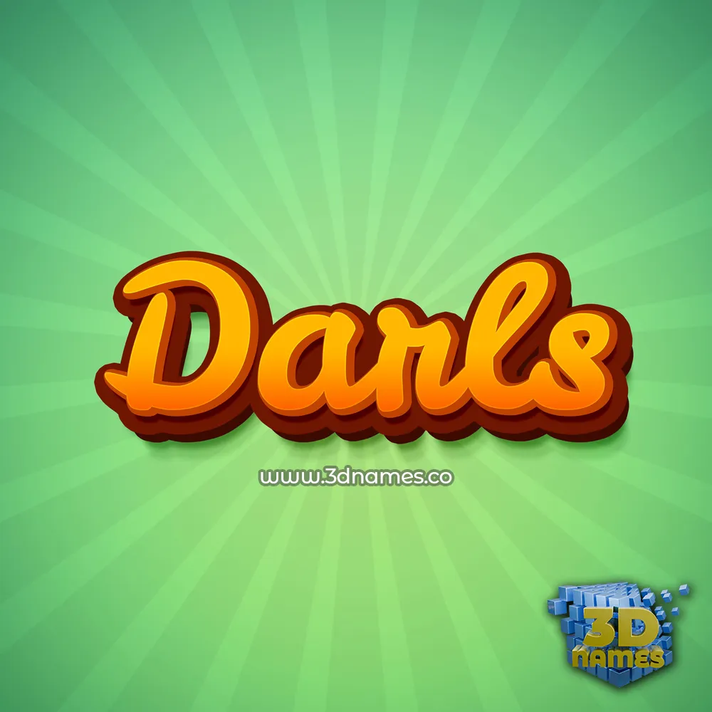darls in Green Rays style - 3D name wallpaper
