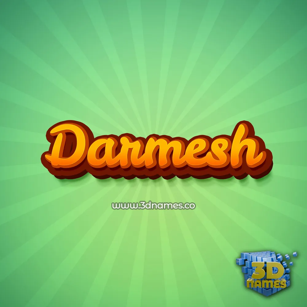 darmesh in Green Rays style - 3D name wallpaper
