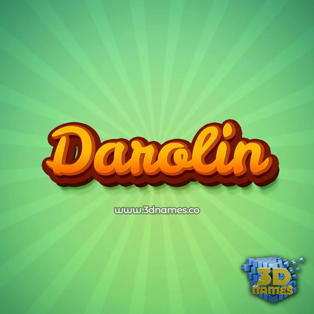 darolin in Green Rays style - 3D name wallpaper