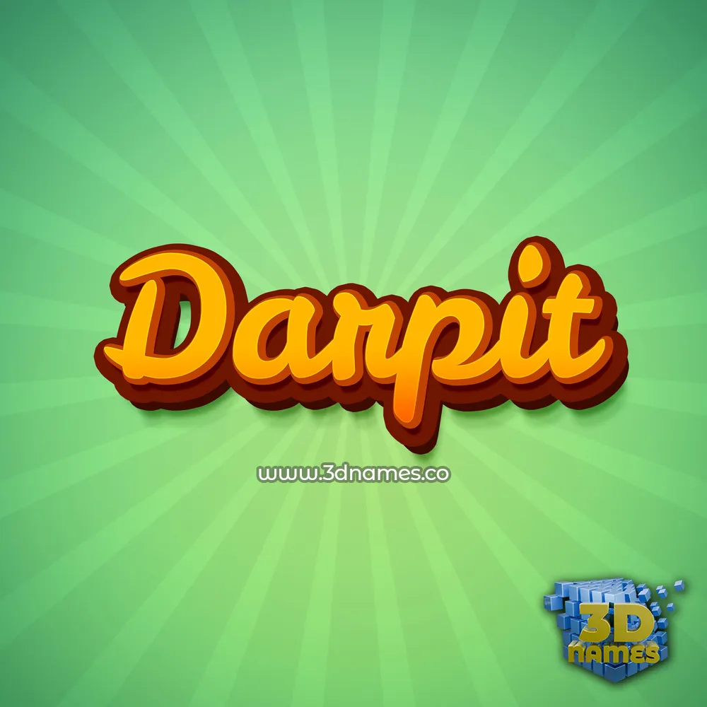 darpit in Green Rays style - 3D name wallpaper