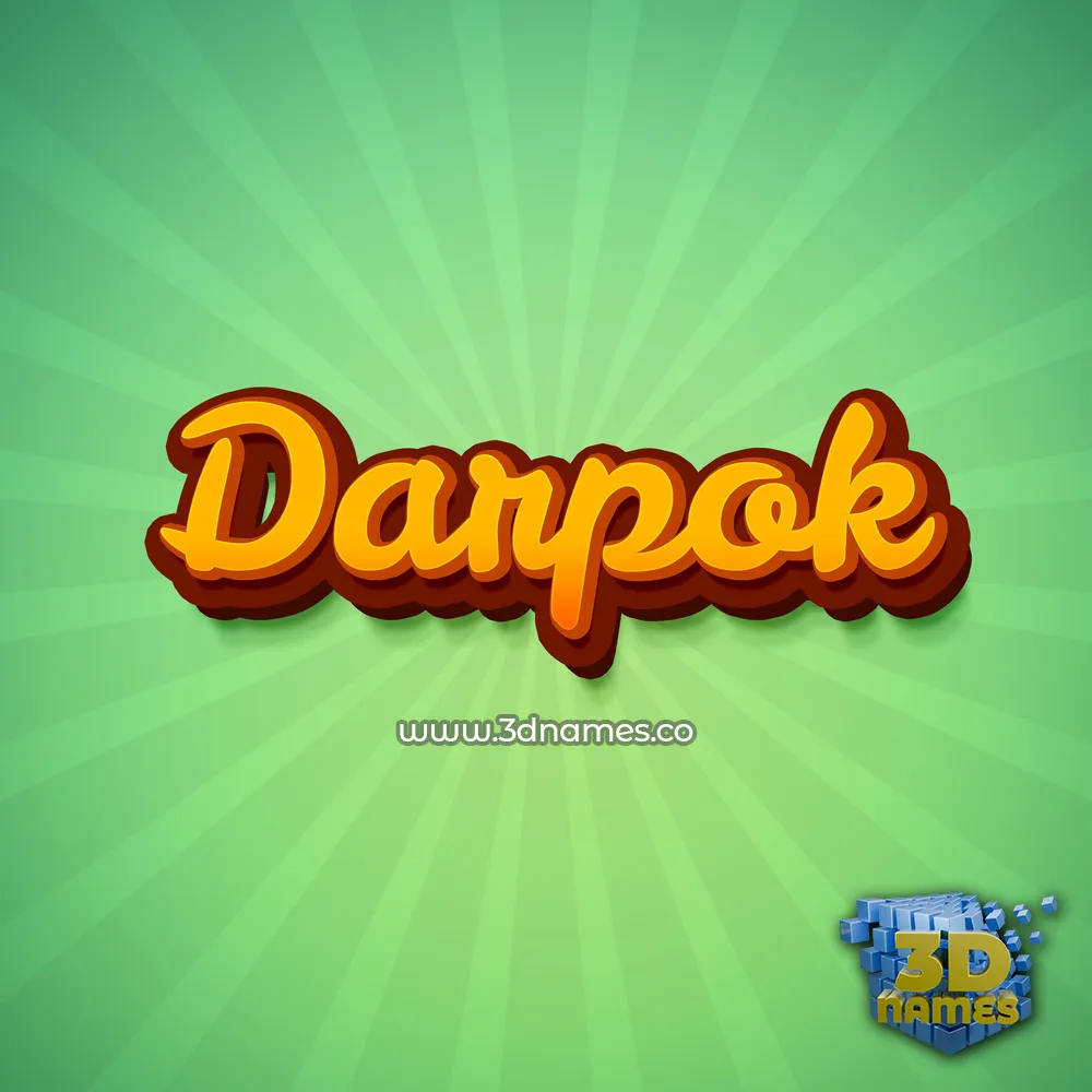 darpok in Green Rays style - 3D name wallpaper