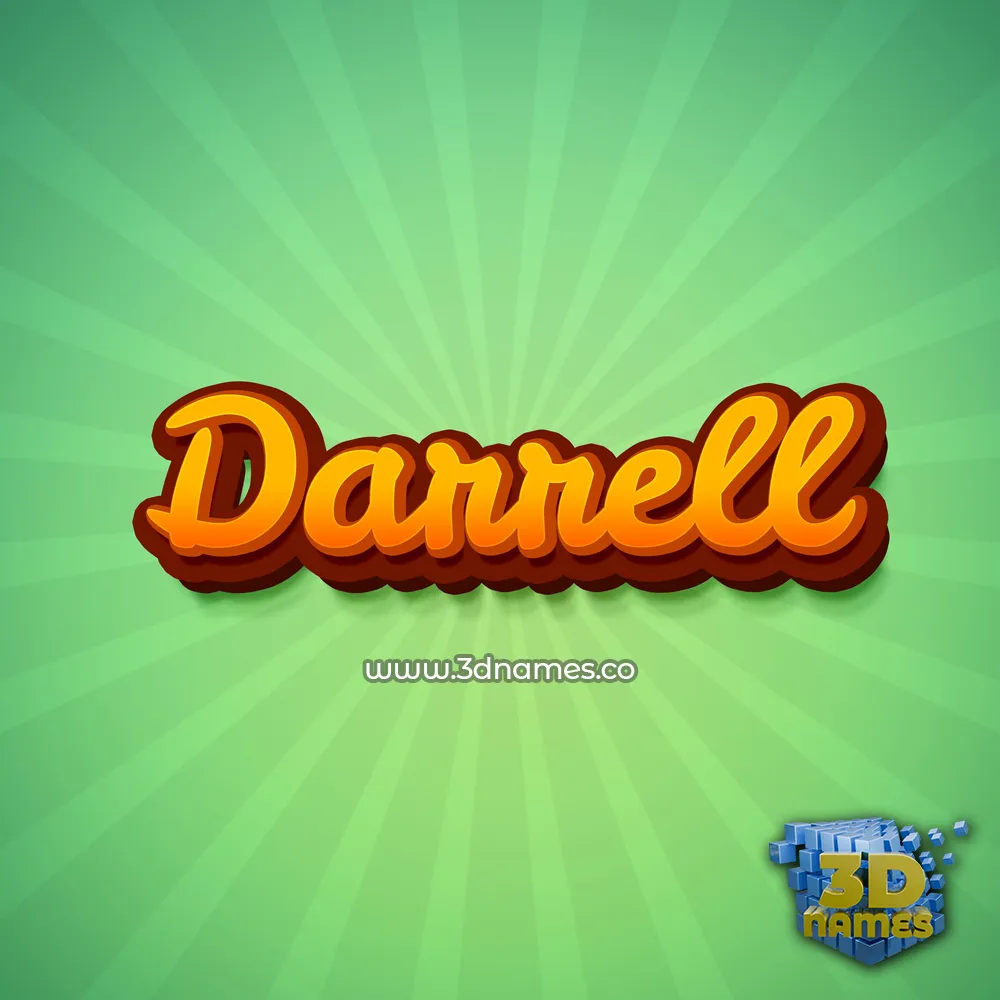 darrell in Green Rays style - 3D name wallpaper