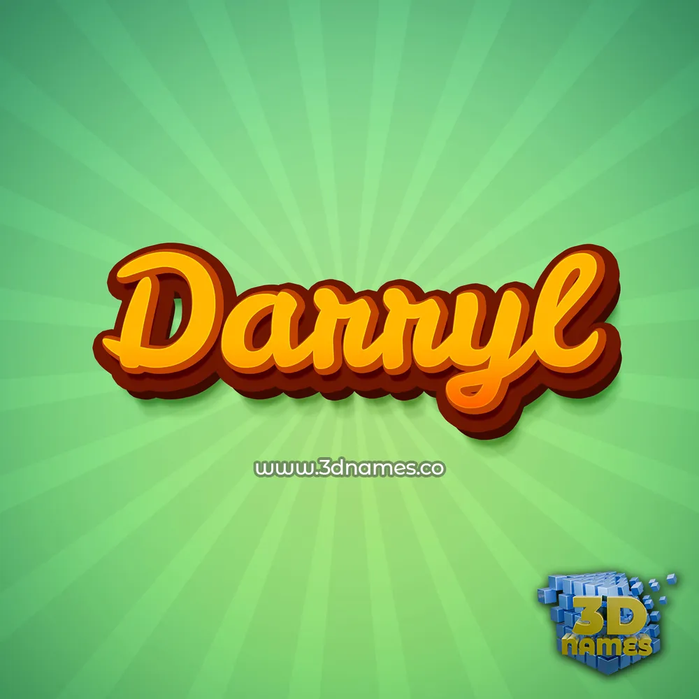 darryl in Green Rays style - 3D name wallpaper